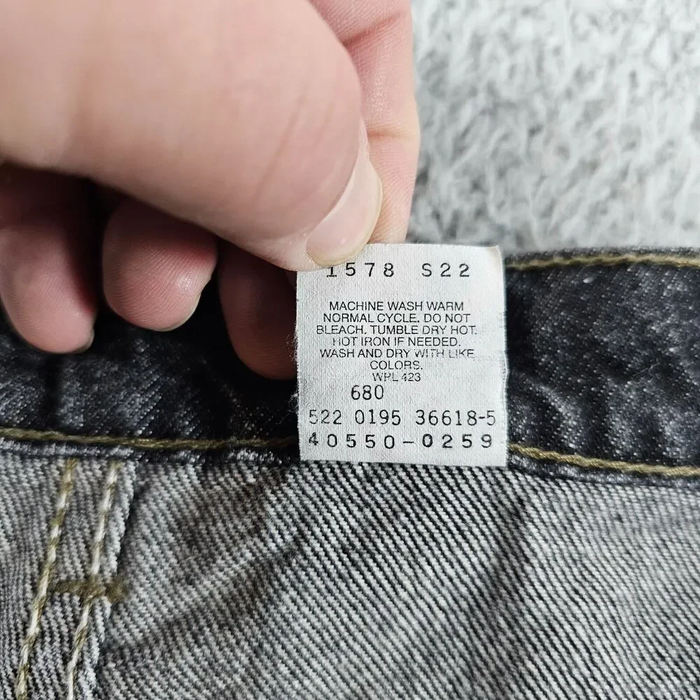 Vintage Levis 550 Jeans Men 36x32* Black Relax Taper Orange Tab Distress 90s USA